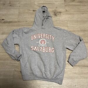 University Of Salzburg Austria Sweatshirt Hoodie Mens Sz M Gray Pullover College
